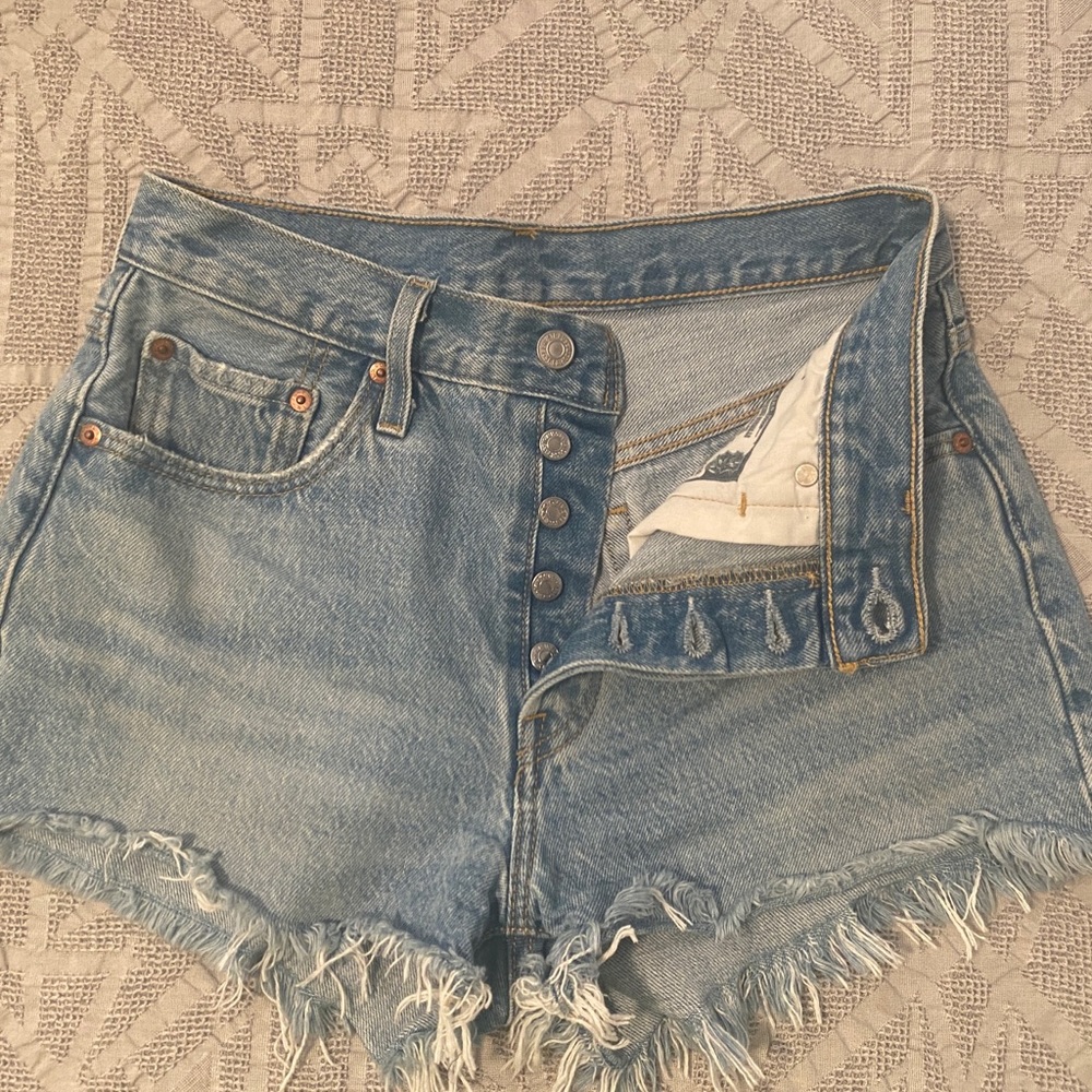 Levi’s 501 High Waisted Cut Off Denim Shorts